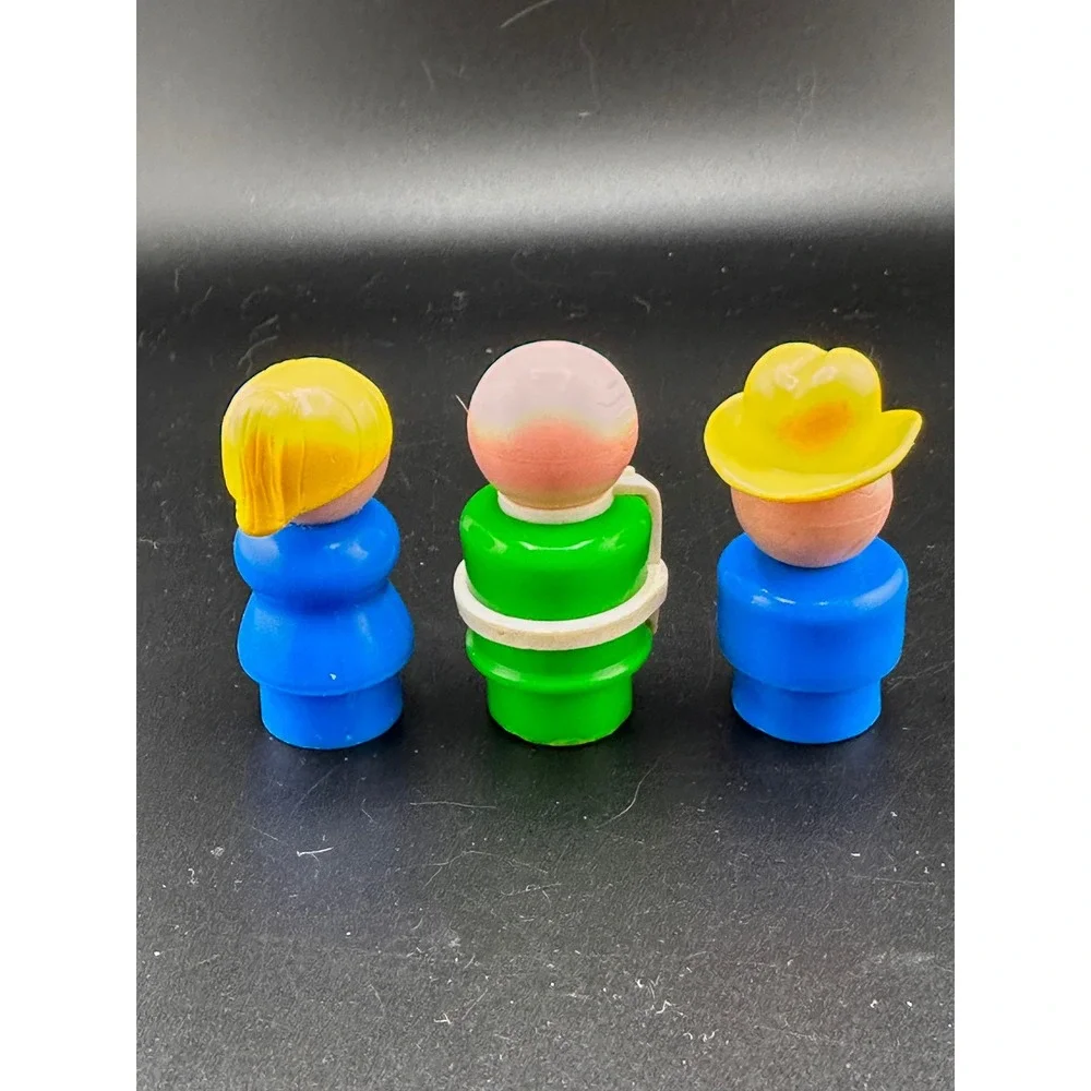 Vtg Fisher Price‎ Little People Mom Farmer Mr. Hooper Grandpa READ 1970s